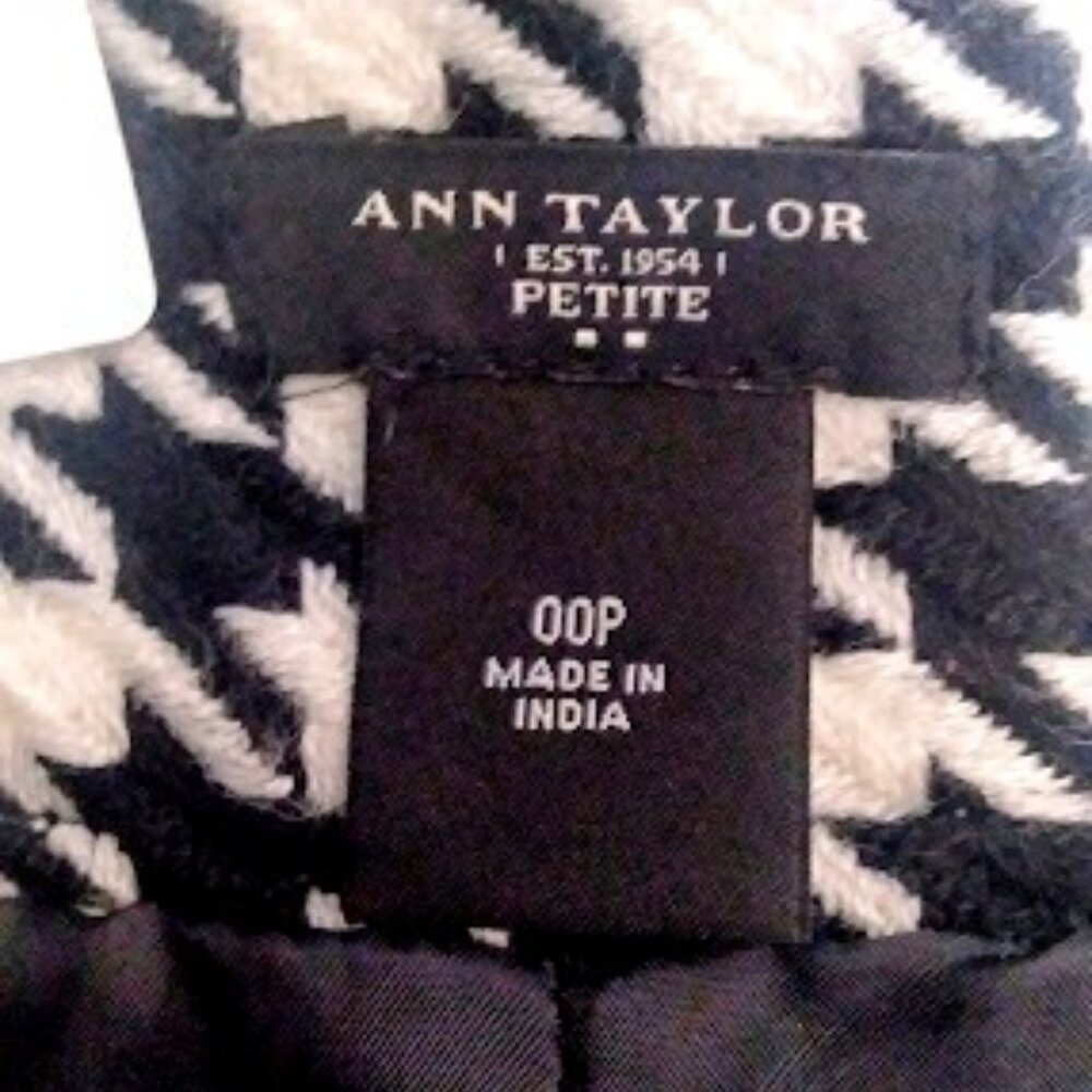NWT Ann Taylor Petite Factory Pencil Skirt Size 00P Black Ivory - Picture 11 of 14